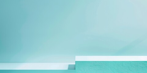Poster - A crisp minimalist design with a clear, light cyan background, Sharp edges and delicate hues