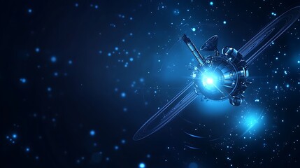 Poster - Futuristic spacecraft in deep space