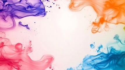 Poster - Abstract Colorful Ink Blots on White Background. Possible Use Stock photo for artistic designs, modern themes, and backgrounds