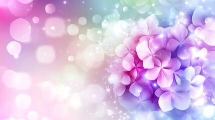 Poster - Abstract floral design, glowing petals, soft pastel colors, background image, digital art, possible use for posters or greetings cards