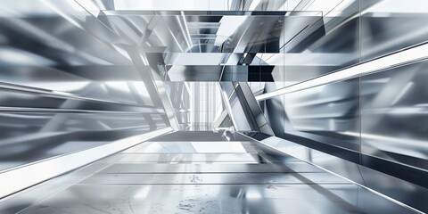 Poster - A digital minimalist composition with a futuristic silver backdrop, Digital elements and minimalist technology, Digital minimalist style