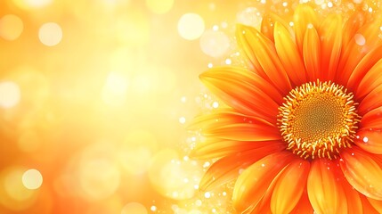 Poster - Orange flower, bokeh background, soft light, decorative, beautiful