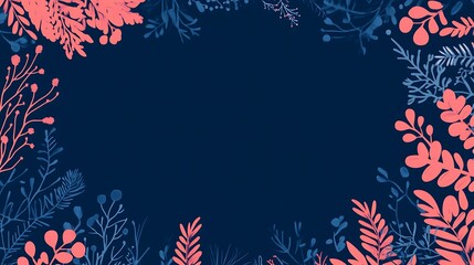 Poster - Abstract floral frame, dark background, decorative, design element, creative