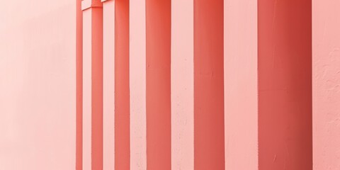 Poster - A minimalist aesthetic featuring a light coral backdrop, Minimalist design elements arranged symmetrically, Modern minimalist style