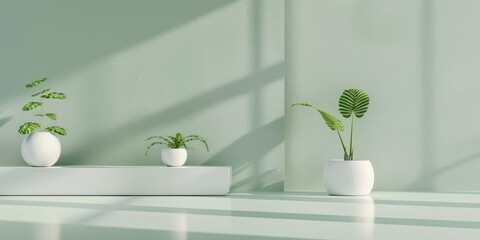 Poster - A minimalist aesthetic featuring a light emerald backdrop, Minimalist design elements arranged symmetrically, Contemporary minimalist style