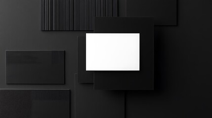 Aufkleber - Blank White Paper Mockup on Dark Background