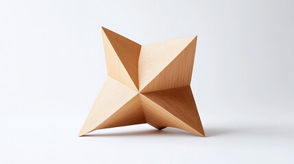 Aufkleber - abstract wooden geometric shape, studio shot. possible use design inspiration