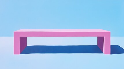 Aufkleber - Pink bench on light blue background