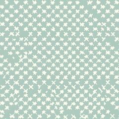 Leinwandbilder - Seamless light teal and white cross pattern background