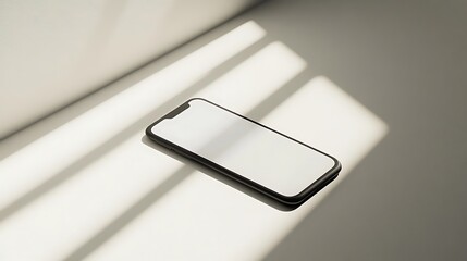 Smartphone mockup, sunlight, empty screen, modern design, for app presentation