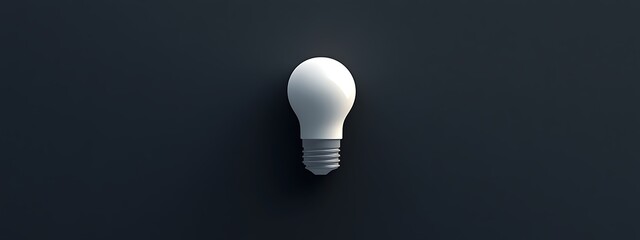 Poster - Single Lightbulb on Dark Background