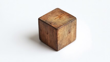 Aufkleber - Simple wooden cube on white background