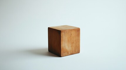 Canvas Print - Wooden Cube Display Against White Background