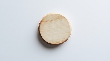 Aufkleber - Blank Round Wooden Disc on White Background