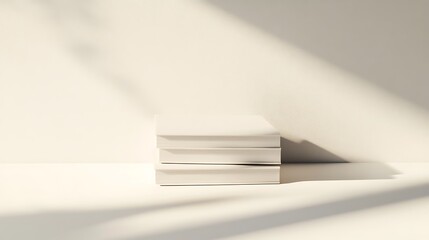 Aufkleber - Minimalist white podium product display in sunlight