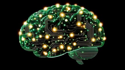 Poster - Circuitry Brain, Abstract Illustration, Conceptual Art, Educational