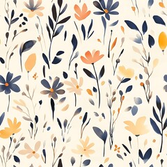 Poster - Abstract floral pattern, seamless design for fabric or wallpaper