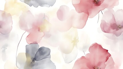 Poster - Delicate watercolor floral seamless pattern