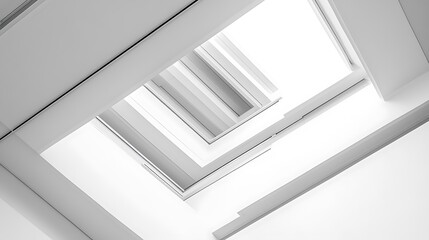 Aufkleber - Abstract view of interior spiral staircase, modern architecture, light and shadows