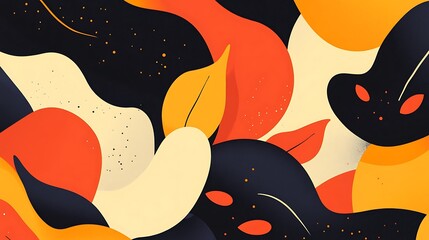 Poster - Abstract autumnal leaves design background
