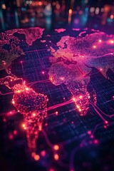 Poster - Global network growing and connecting the world with futuristic technology