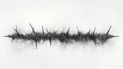 Canvas Print - Abstract thorns on white background.  Possible use Graphic design element