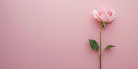 Poster - A minimalist aesthetic featuring a soft rose backdrop, Minimalist design elements arranged symmetrically, Modern minimalist style