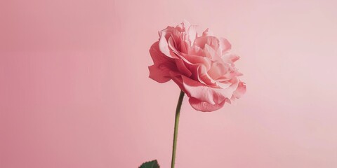 Poster - A minimalist aesthetic featuring a soft rose backdrop, Minimalist design elements arranged symmetrically, Modern minimalist style