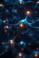 Poster - Neurons transmitting signals in the brain creating complex neural network