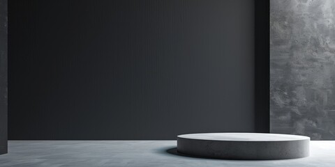 Poster - A minimalist aesthetic featuring a stark black backdrop, Minimalist design elements arranged asymmetrically, Modern minimalist style
