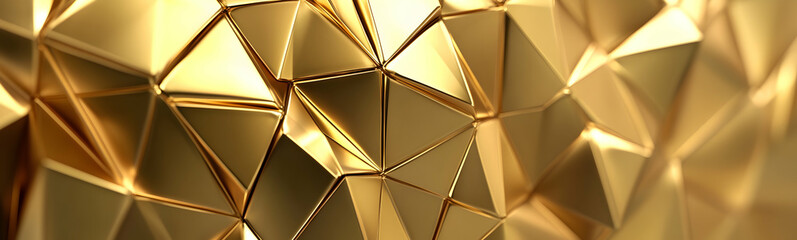 Poster - A golden background with a low-poly design