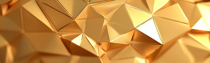 Poster - A golden background with a low-poly design