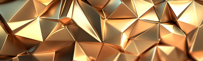 Poster - A golden background with a low-poly design