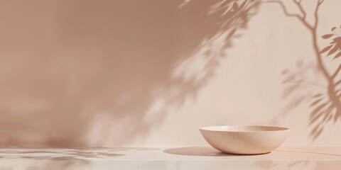 Poster - A minimalist aesthetic with a light peach background, Smooth surfaces and balanced composition, Contemporary minimalist style