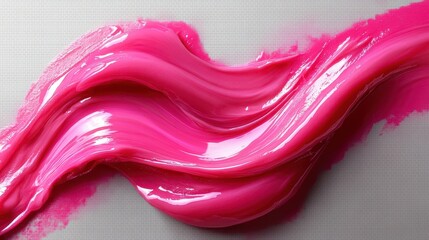 Poster - glossy pink smear of cosmetic cream or gel isolated on transparent background