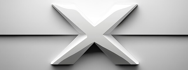 Poster - Abstract 3D White X, Geometric Background