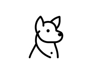 Wall Mural - line art dog logo icon