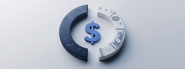 Aufkleber - Dollar Pie Chart Splitting