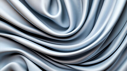 Fototapete - Smooth Silky Fabric Draped Elegantly in Soft Blue Tones, Close-Up Textile Background for Design Projects