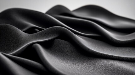 Aufkleber - Smooth Black Fabric Textures with Elegant Drapery and Soft Waves for Textile Design Projects