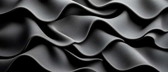 Aufkleber - Elegant Black Fabric Texture with Smooth Waves and Soft Shadows for Background or Design Usage