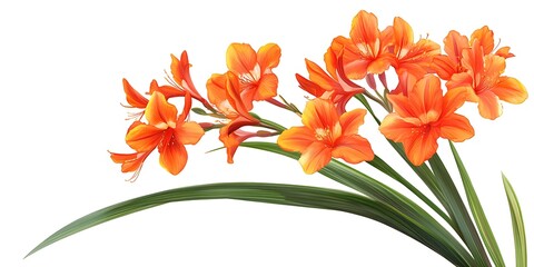Poster - Orange flower bouquet on white background