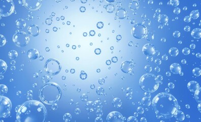 Wall Mural - background of transparent bubbles blue clear water smooth glass 3d wallpaper wallpaper background ab