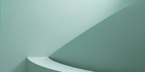 Poster - A minimalist design featuring a soft seafoam green background, Smooth textures and light tones, Contemporary minimalist style