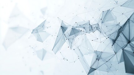 Poster - Abstract network connection, digital data flow, white background, tech presentation