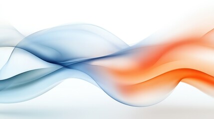 Aufkleber - Abstract waves in blue and orange flowing across a white background