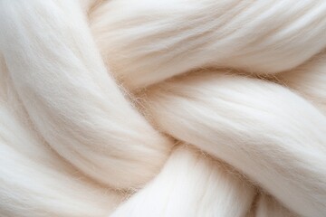 Poster - Delicate wool fibers intertwine in soft white and beige, creating a tactile sensation that evokes a dreamy, airy atmosphere, inviting touch and exploration of texture