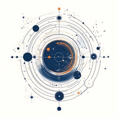 Poster - Abstract circular design, cosmic concept, graphic art, digital print, possible use in posters or websites