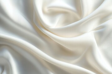Poster - Soft and luxurious white cashmere fabric drapes gracefully, highlighting its smooth texture and rich depth through contrasting light and shadow. This visual allure captivates elegantly