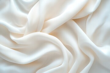 Poster - White cashmere fabric cascades gently, showcasing smooth curves and delicate folds. Light plays across its surface, creating a striking contrast with shadows, enhancing its luxurious appeal